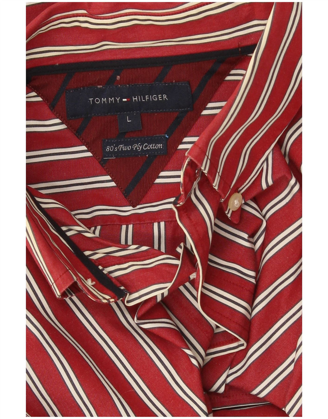 Camicia da uomo Tommy Hilfiger grande cotone a righe rosse