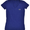 LIU JO Womens T-Shirt Top UK 6 XS Blue Cotton | Vintage Liu Jo | Thrift | Second-Hand Liu Jo | Used Clothing | Messina Hembry 
