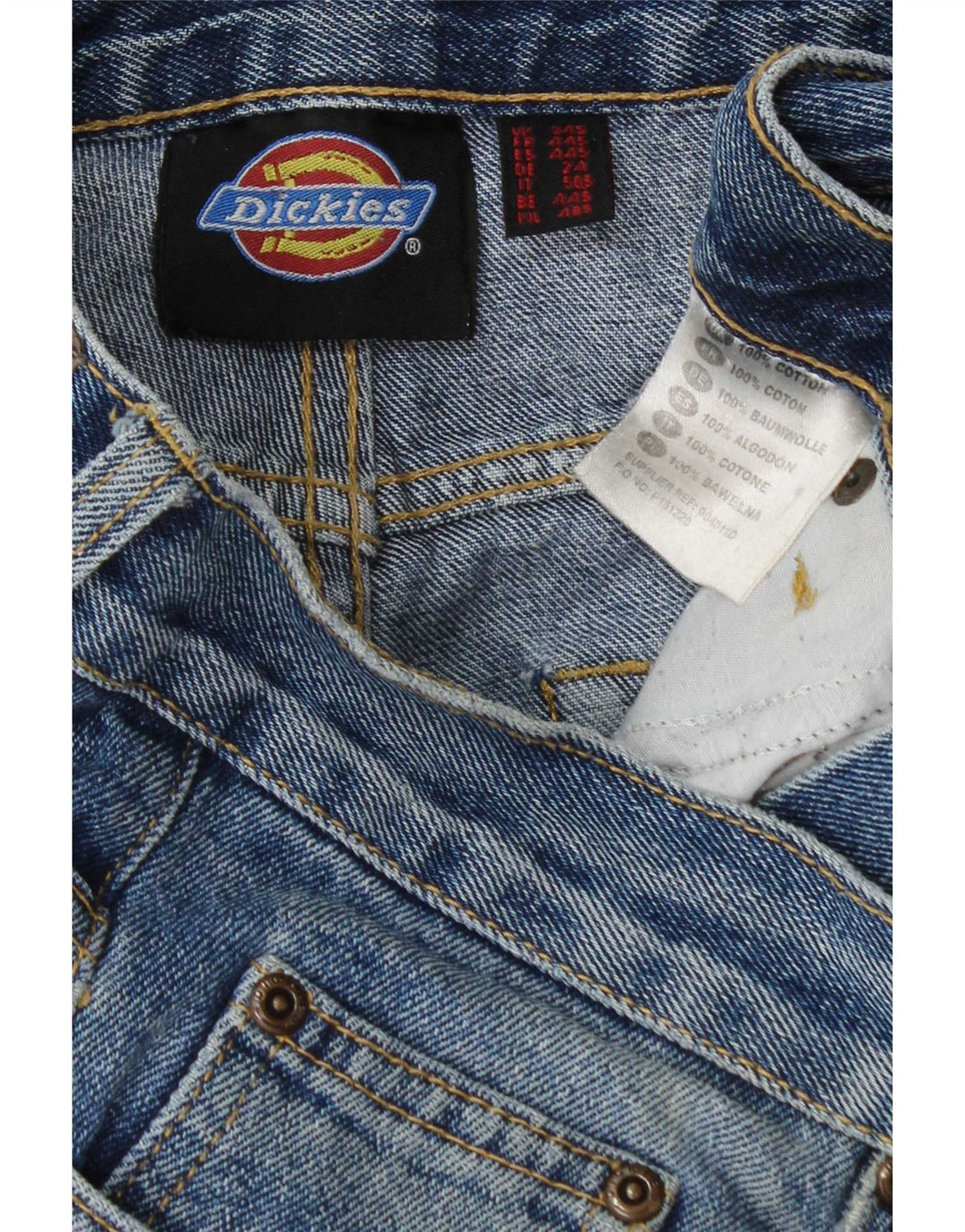 Jeans dritti da uomo Dickies W34 L27 cotone blu
