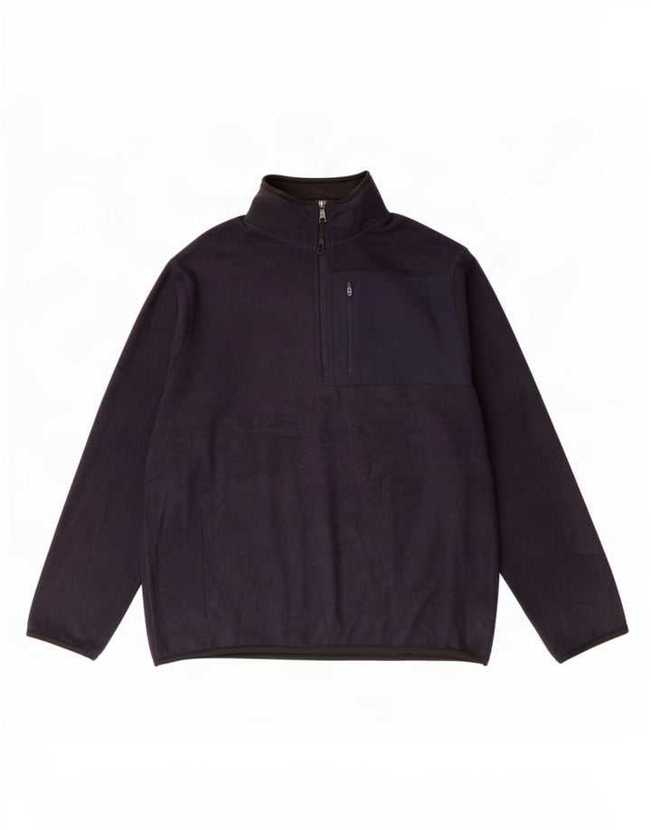 Maglione in pile da uomo Marks & Spencer grande poliestere blu navy