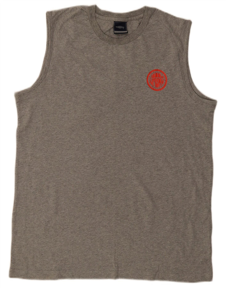 Canotta grafica da uomo UMBRO XL in cotone grigio