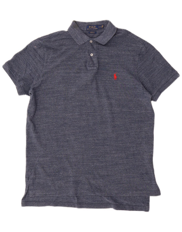 Polo Ralph Lauren Camicia da uomo su misura, grande, in cotone screziato blu navy