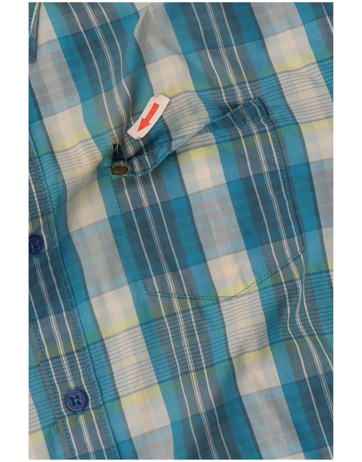 Camicia a maniche corte da uomo Lee XL in cotone a quadri blu