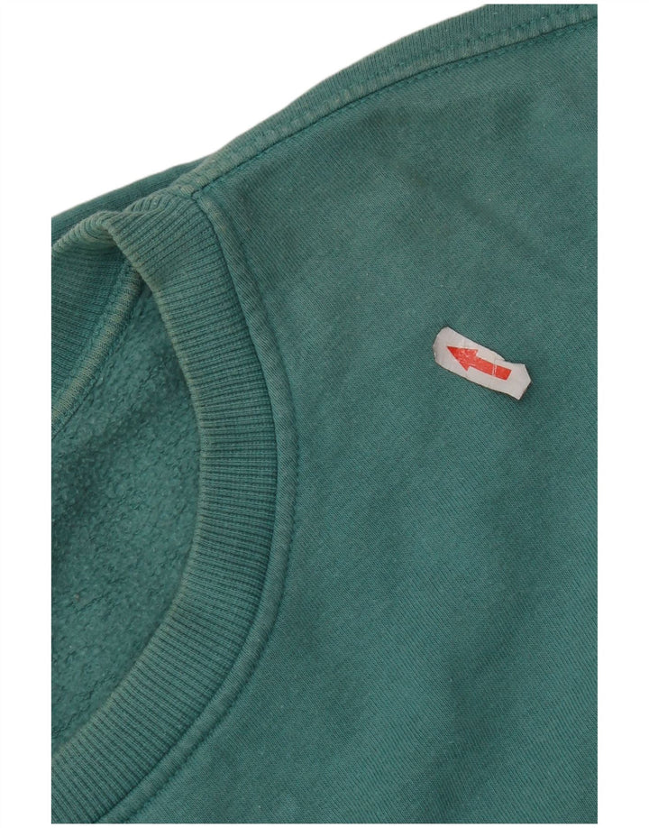 Felpa oversize con grafica da donna Zara UK 16 grande cotone blu