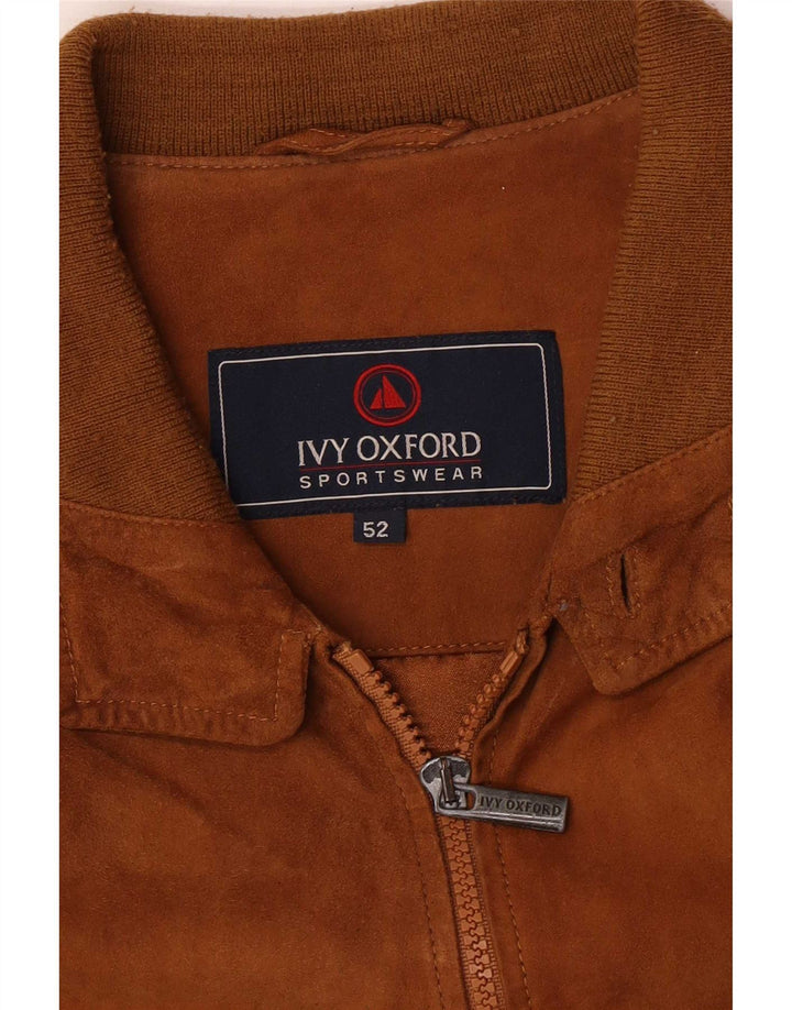 Giubbotto bomber in pelle scamosciata da uomo Ivy Oxford IT 52 XL Marrone
