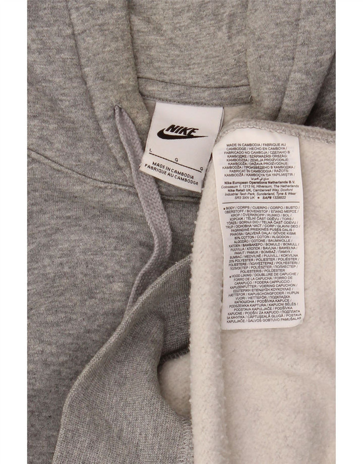 Felpa con cappuccio da uomo NIKE grande in cotone grigio