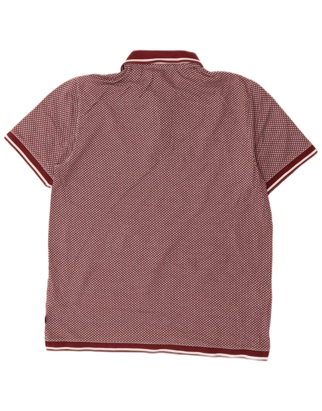 Polo da uomo Ted Baker taglia 2 piccola in cotone maculato bordeaux