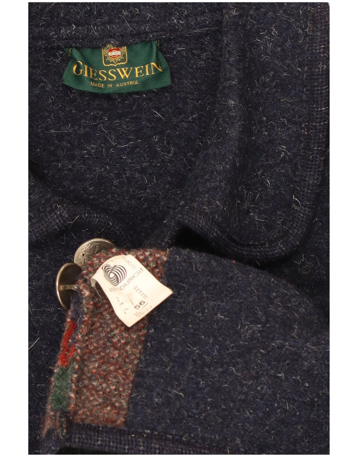 Giacca blazer da uomo a 5 bottoni Giesswein EU 56 3XL lana Fair Isle blu navy