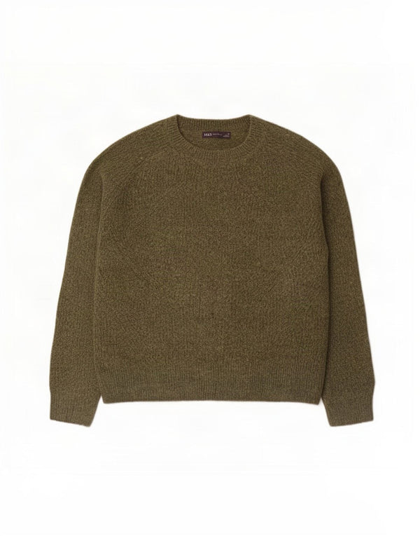 Maglione da donna Marks & Spencer con scollo a barca UK 14 Acrilico kaki medio