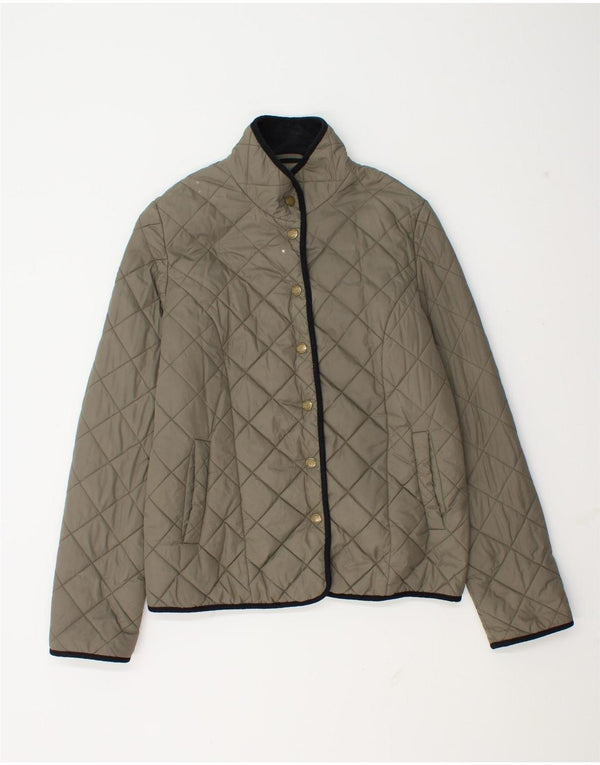 Giacca trapuntata da donna Jaeger UK 12 Medium Khaki Poliammide