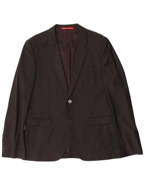 Giacca blazer da uomo a 2 bottoni Hugo Boss EU 52 XL lana nera
