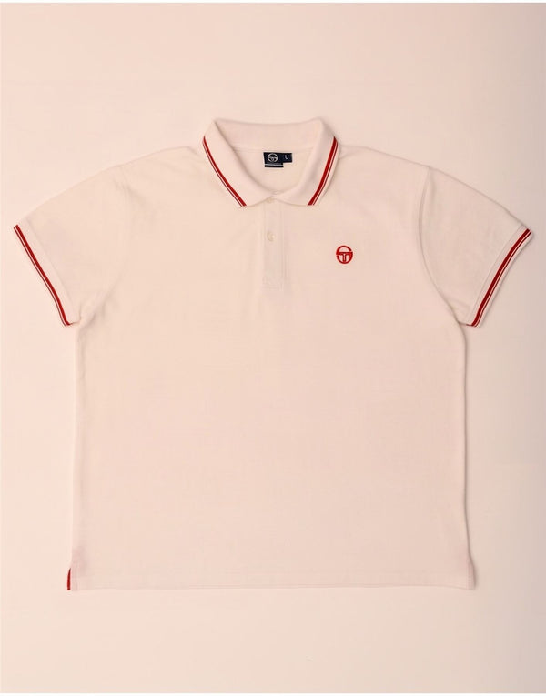 Polo Uomo Sergio Tacchini Large Bianca In Cotone