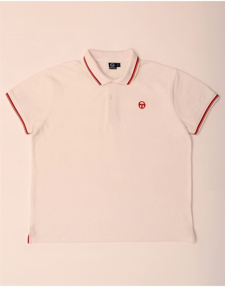 Polo Uomo Sergio Tacchini Large Bianca In Cotone