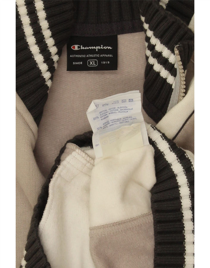 Giacca da tuta da uomo Champion XL in cotone color block grigio