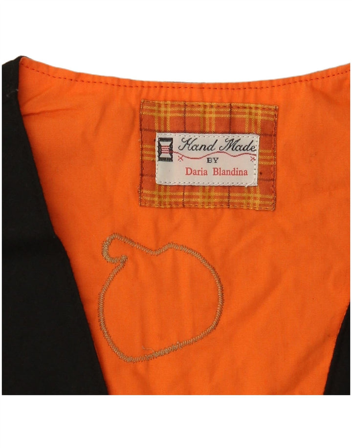 Gilet grafico da donna VINTAGE UK 12 medio nero