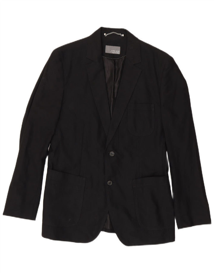 Giacca blazer a 2 bottoni da uomo Zara EU 50 cotone nero medio