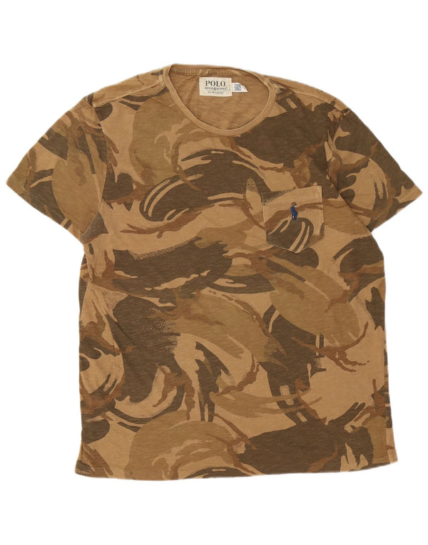 Polo Ralph Lauren T-shirt da uomo Top grande marrone mimetico