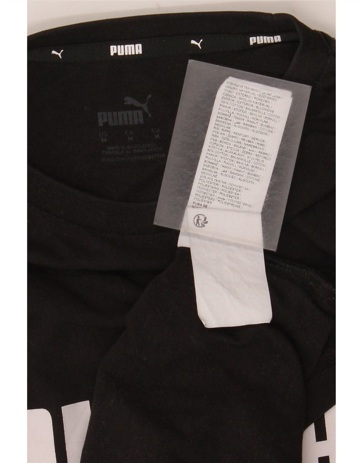 T-shirt grafica da uomo Puma Top in cotone nero medio