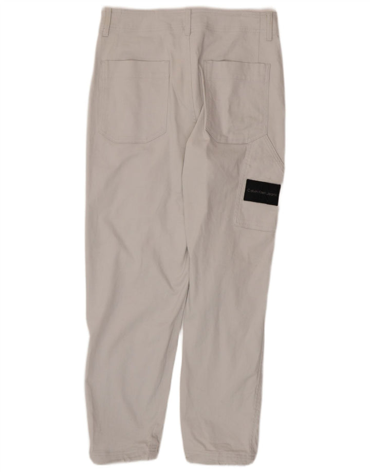 CALVIN KLEIN Pantaloni cargo da uomo Joggers W30 L28 Cotone bianco