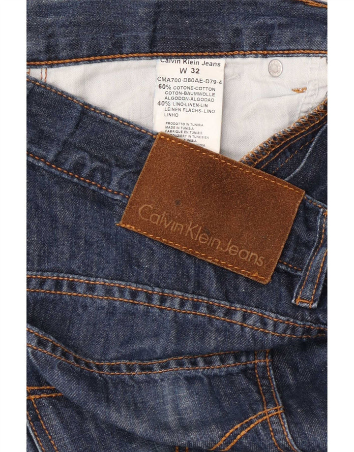 Jeans dritti da donna Calvin Klein W32 L35 cotone blu navy