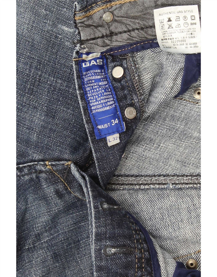 Jeans dritti da uomo Gas W34 L32 in cotone blu navy
