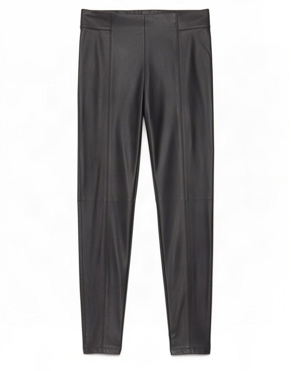 Marks & Spencer Womens Faux Leather Leggings UK 14 Large Navy Blue