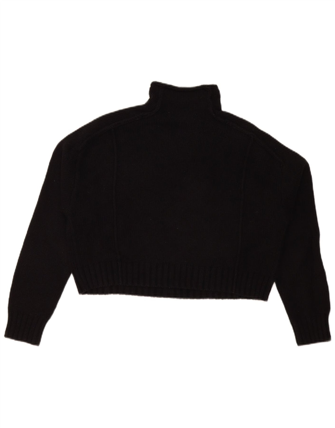 Maglione corto girocollo oversize da donna Zara UK 10 piccolo nero