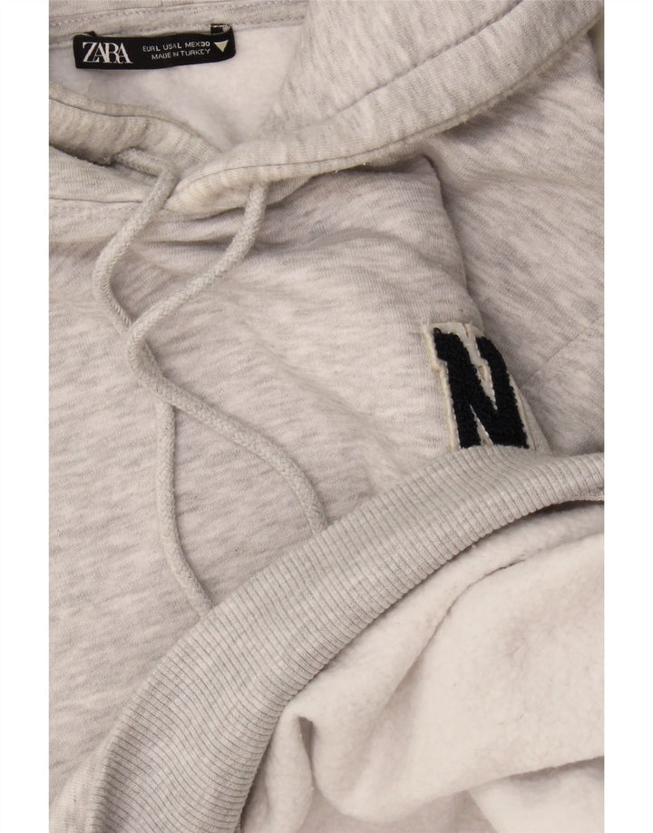 Maglione oversize con cappuccio da donna Zara UK 16 grande grigio