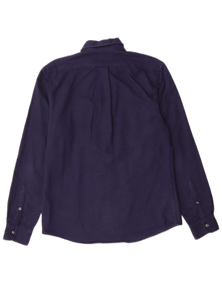 Camicia da uomo Reiss piccola in cotone blu navy