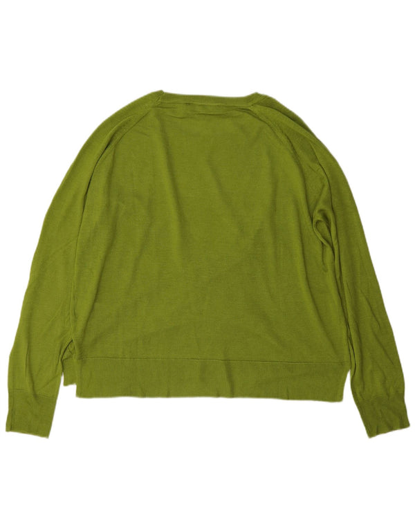 Maglione maglione oversize con scollo a barca da donna Zara UK 10 piccolo viscosa verde