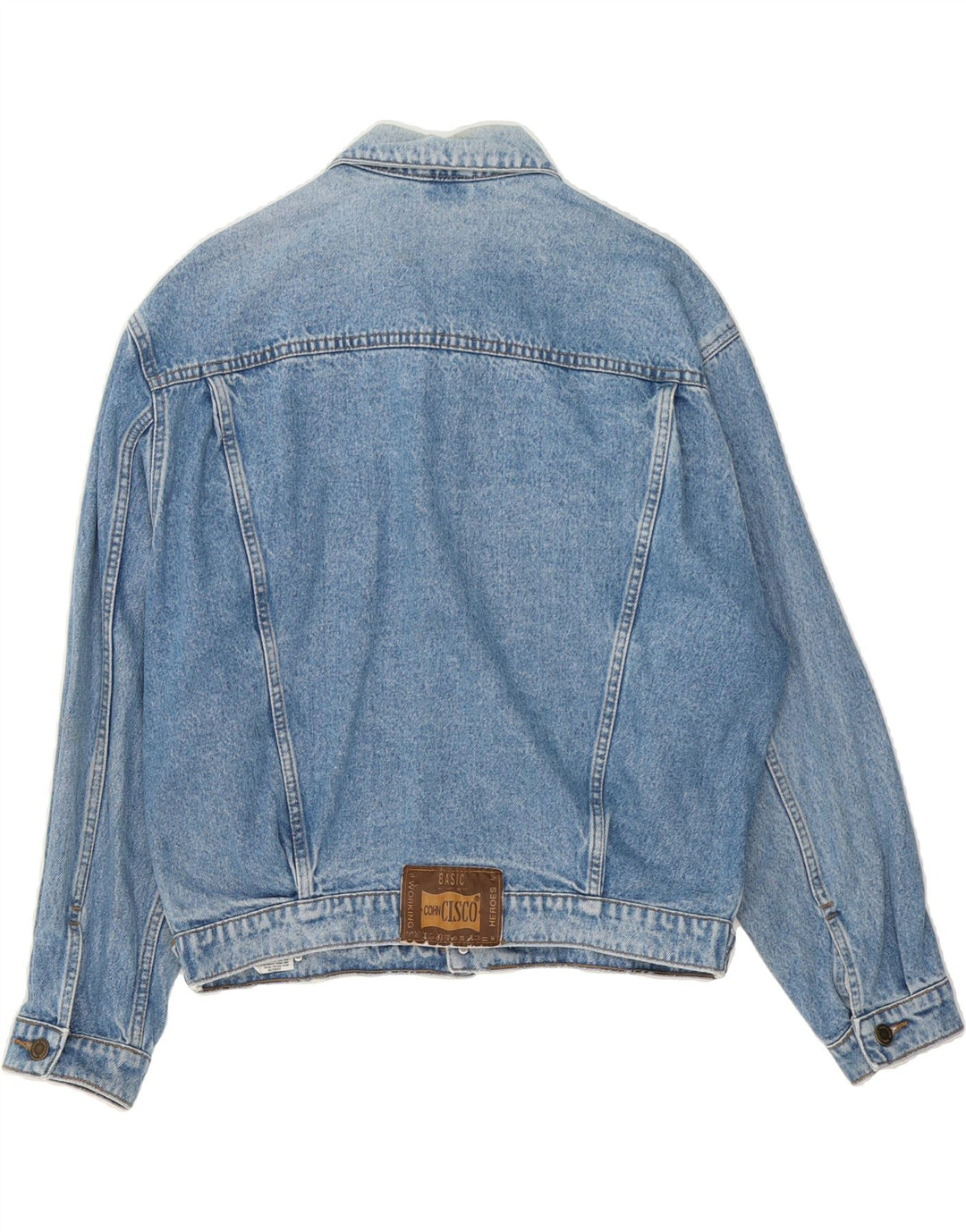 VINTAGE Mens Denim Jacket UK 38 Medium Blue Cotton Vintage Vintage and Second-Hand Vintage from Messina Hembry 