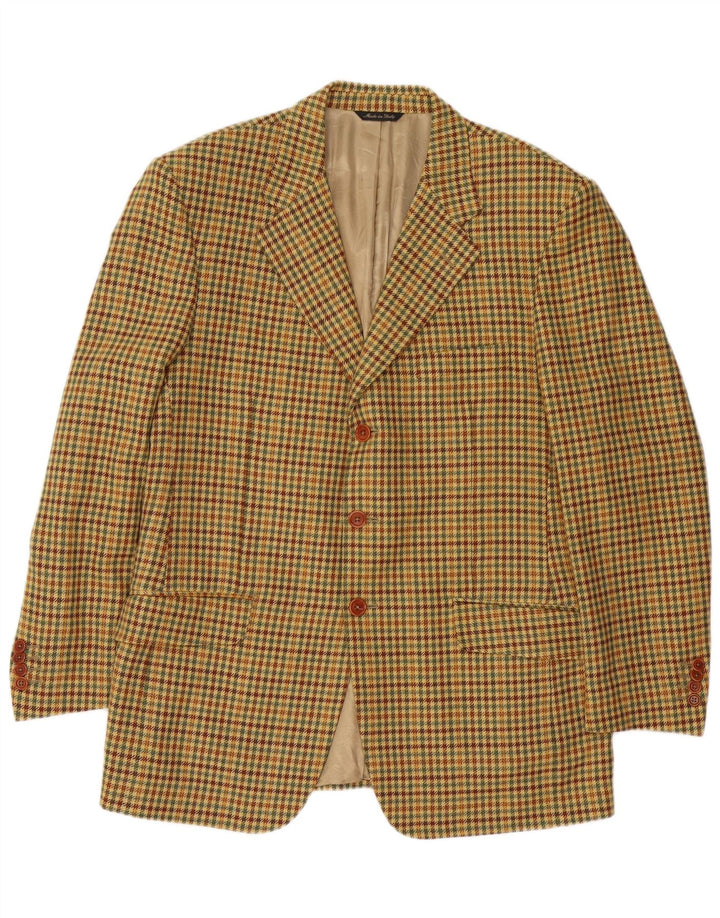 Giacca blazer da uomo a 3 bottoni Ermenegildo Zegna IT 52 grande pied de poule beige