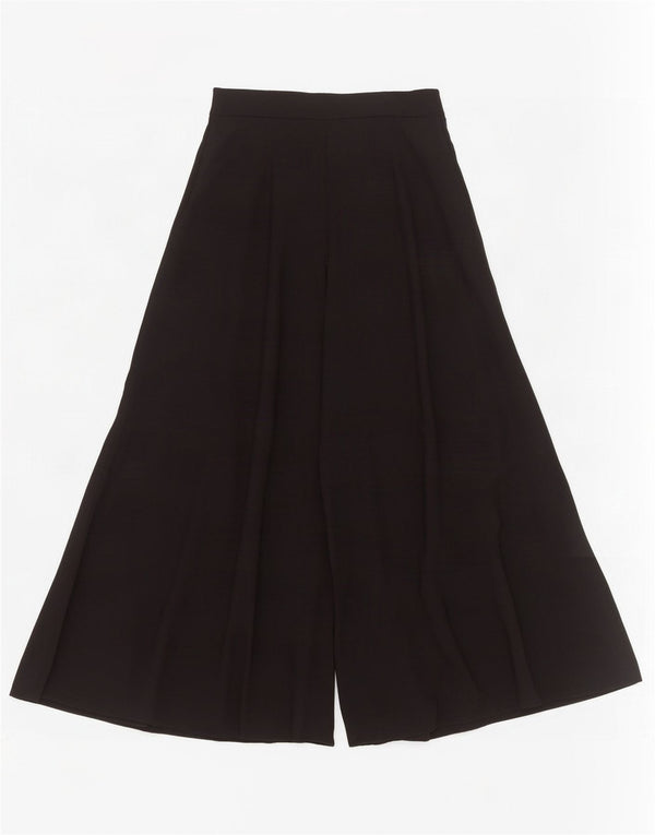 Pantaloni casual svasati a vita alta da donna Zara piccoli W26 L26 poliestere nero