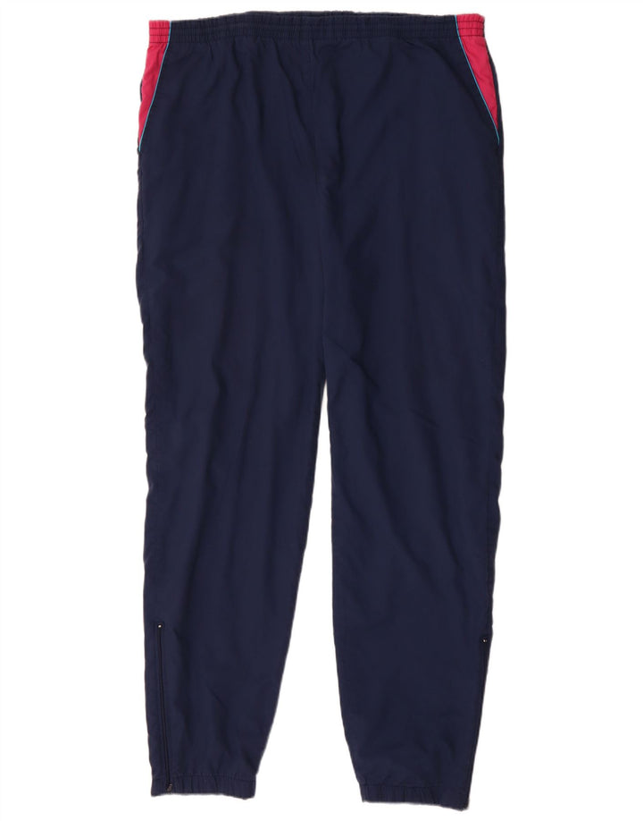 VINTAGE Pantaloni da tuta da uomo Joggers XL Blu navy Colourblock