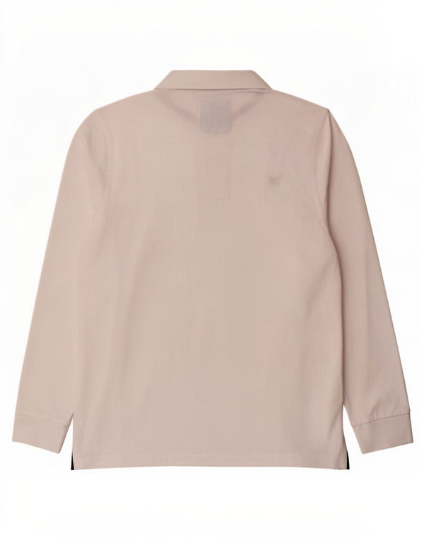 Crew Clothing Polo da uomo a maniche lunghe grande in cotone bianco