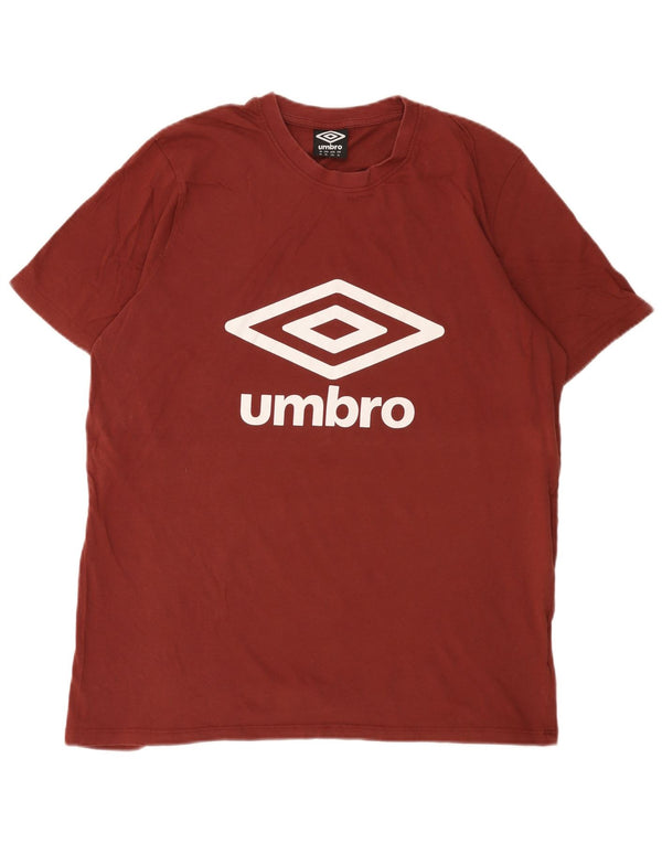 T-shirt grafica da uomo Umbro Top XL in cotone bordeaux