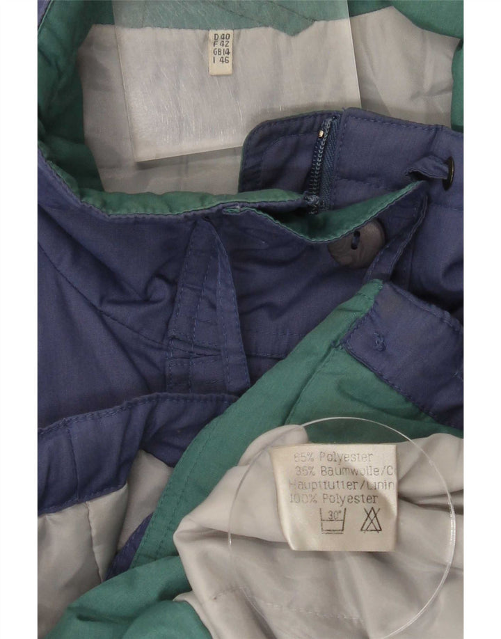 Cappotto imbottito oversize da donna vintage UK 14 grande poliestere blu
