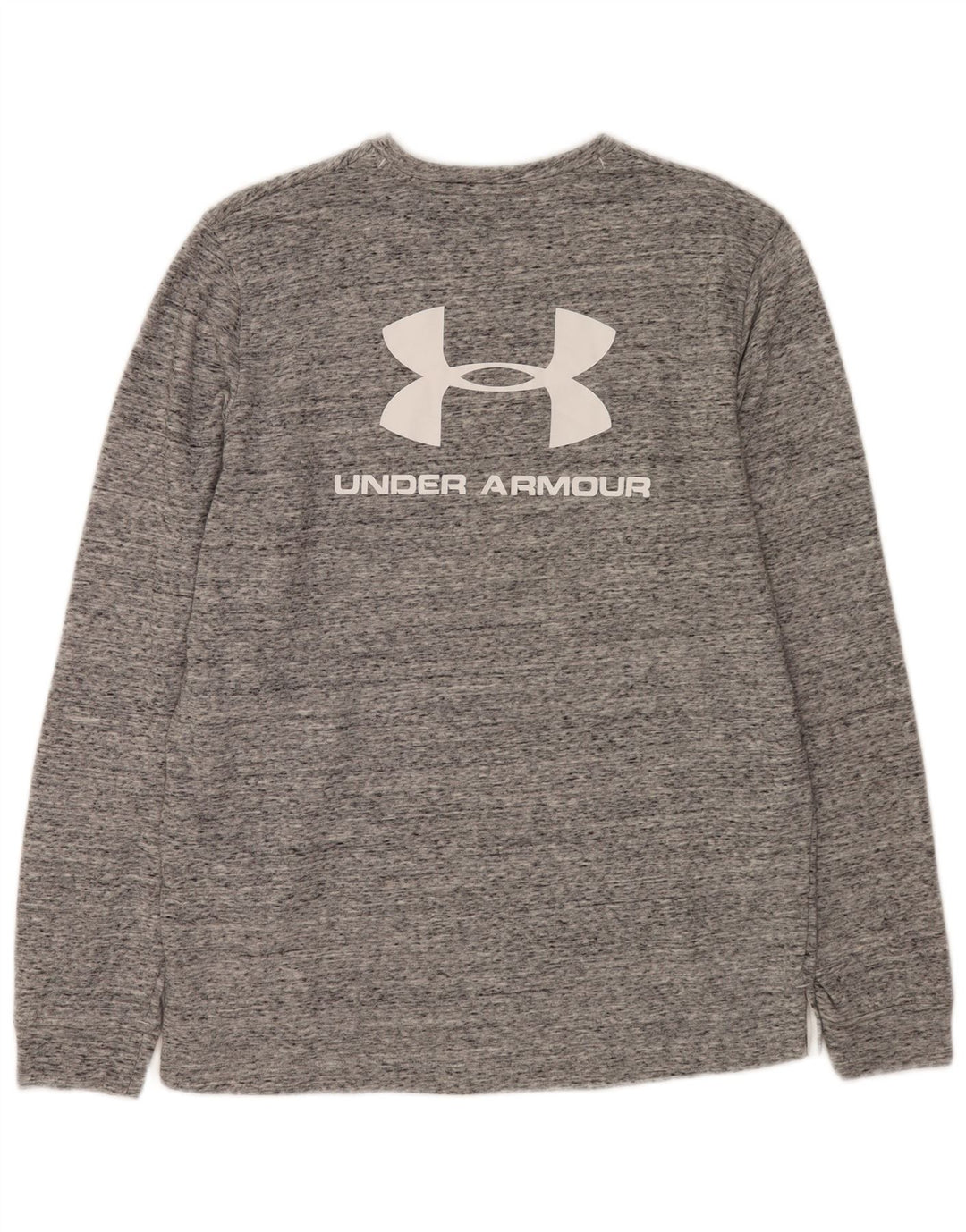 Felpa con grafica da uomo Under Armour, maglione in cotone chiazzato grigio medio