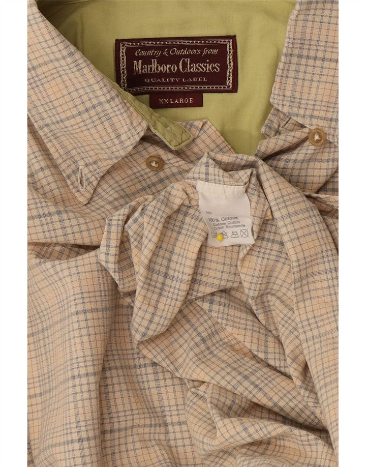 Camicia da uomo Marlboro Classics 2XL Cotone a quadri beige