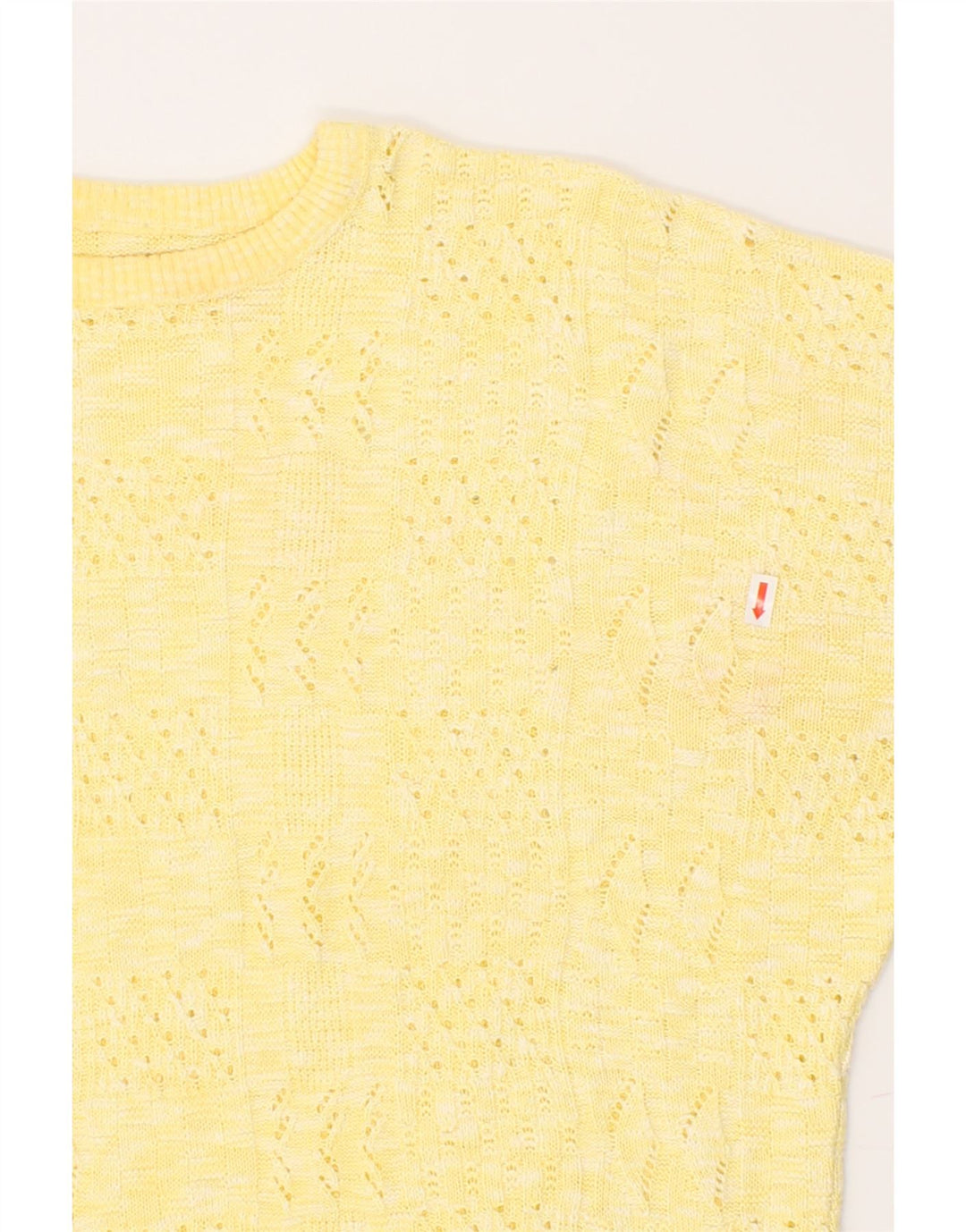 VINTAGE Womens Crew Neck Jumper Sweater UK 12 Medium Yellow Wool Vintage Vintage and Second-Hand Vintage from Messina Hembry 