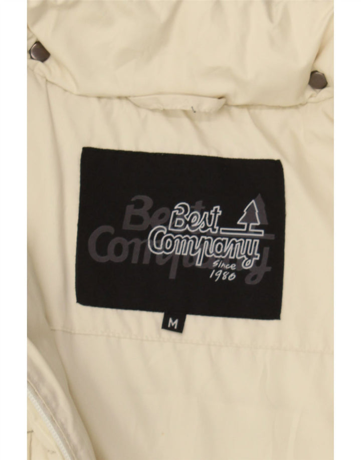 BEST COMPANY Womens Padded Coat UK 14 Medium Off White Polyester Vintage Best Company and Second-Hand Best Company from Messina Hembry 