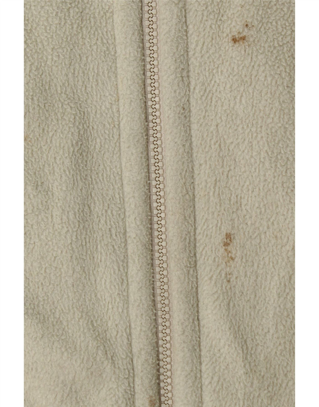 Giacca in pile grafica da donna Jack Wolfskin UK 16 grande poliestere bianco sporco