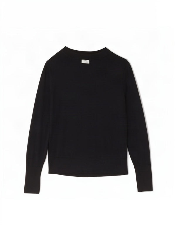 Maglione maglione da donna con collo dolcevita Jigsaw UK 12 Lana nera media