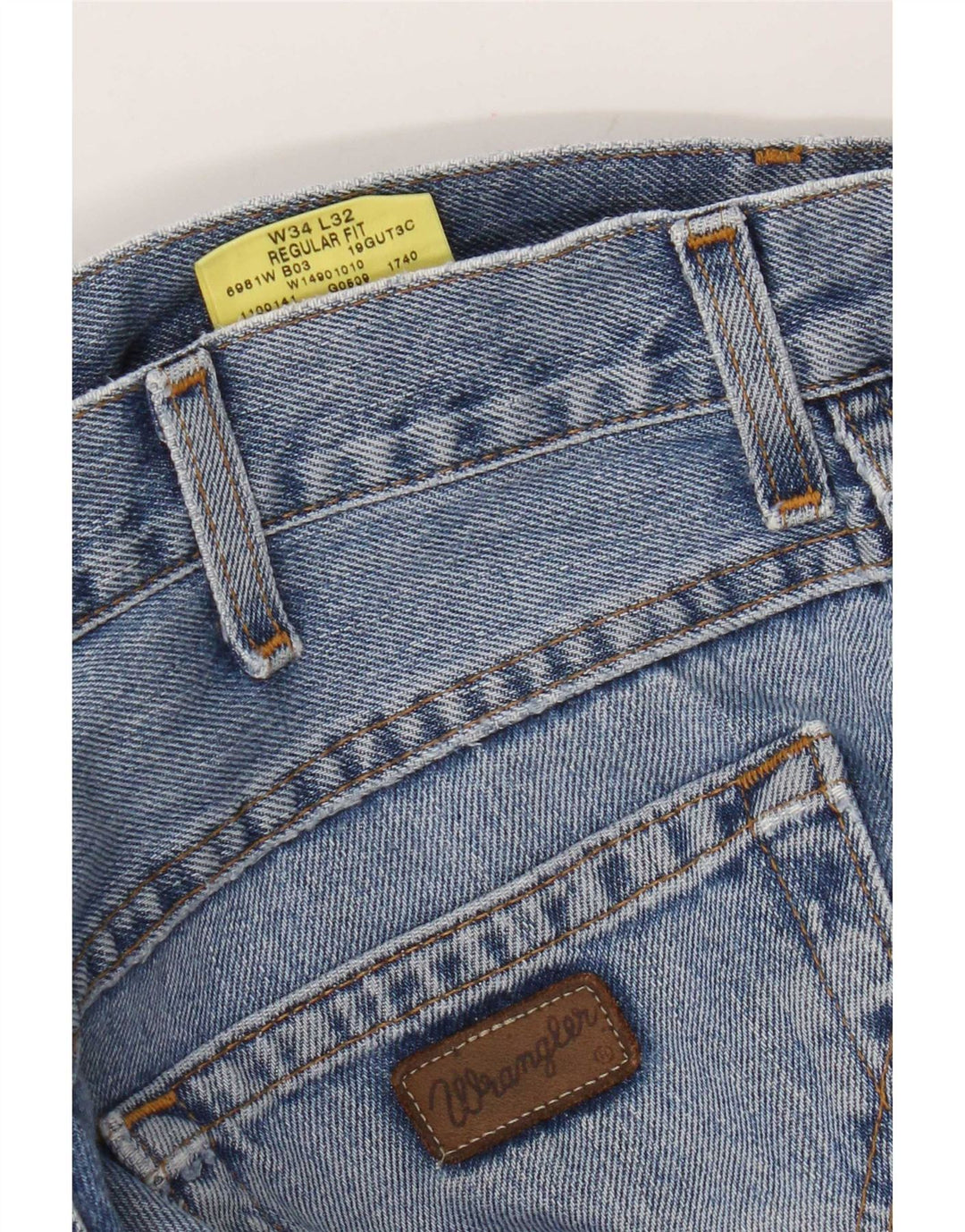 Jeans dritti da uomo Wrangler vestibilità regolare W34 L32 cotone blu