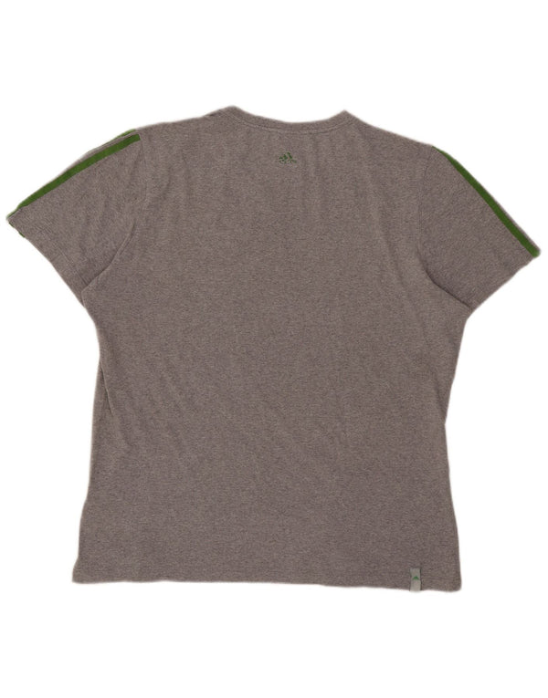 T-shirt grafica da uomo ADIDAS Top UK 44/46 grande cotone chiazzato grigio
