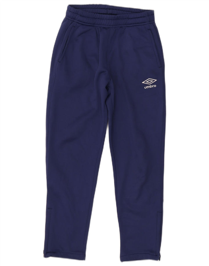 Pantaloni da tuta con grafica Umbro per ragazzi 10-11 anni in poliestere blu navy