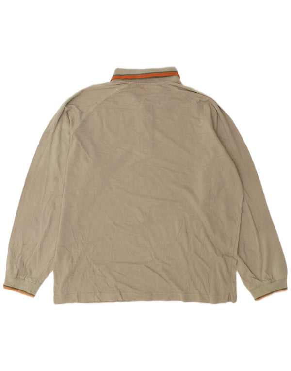 Polo Fila da uomo a maniche lunghe e vestibilità ampia IT 50 a righe beige medio