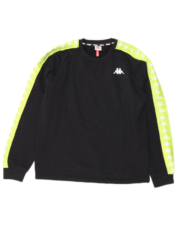 Felpa grafica da uomo Kappa, maglione, cotone color block medio nero
