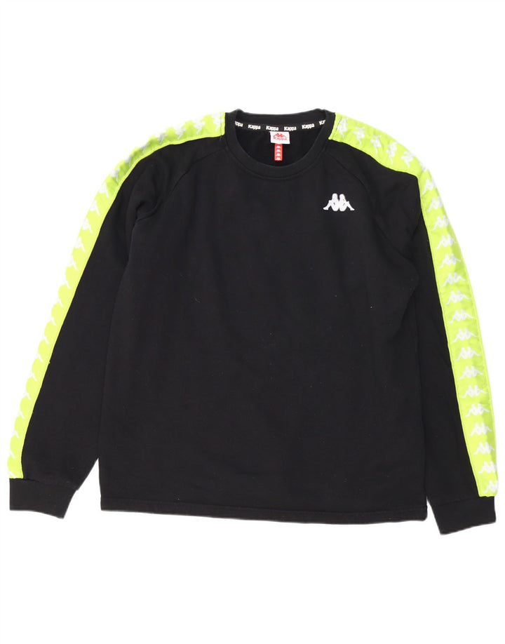 Felpa grafica da uomo Kappa, maglione, cotone color block medio nero