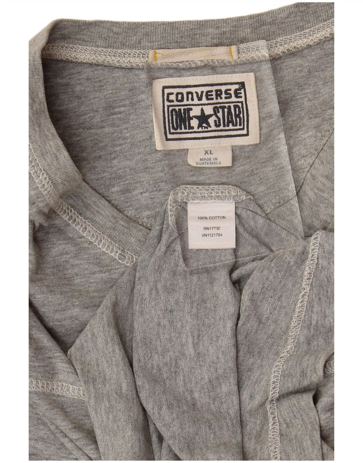 T-shirt grafica da uomo CONVERSE Top XL in cotone grigio